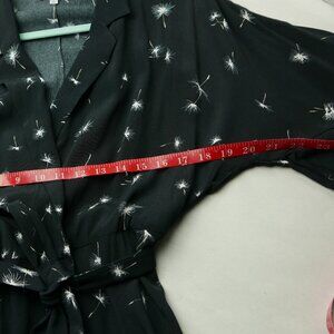 Equipment Mid Tier Wrap Black and Cream Dress, Size Large